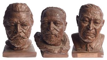 (ART.) HARDISON, INGE. Three sculpted heads of Norbert Rillieux, Mathew Henson and Frederick McKinley Jones, three outstanding African